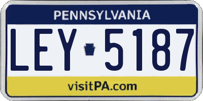 PA license plate LEY5187