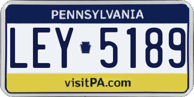 PA license plate LEY5189