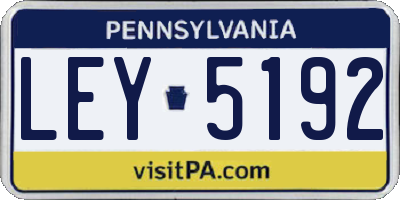 PA license plate LEY5192