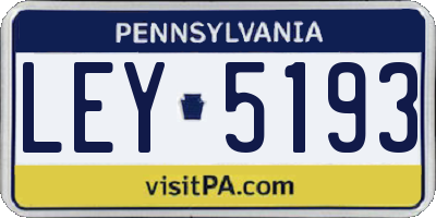 PA license plate LEY5193