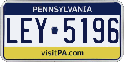 PA license plate LEY5196