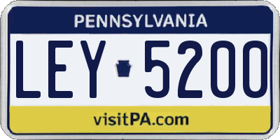 PA license plate LEY5200
