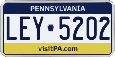 PA license plate LEY5202