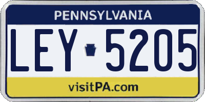 PA license plate LEY5205