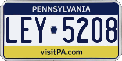 PA license plate LEY5208