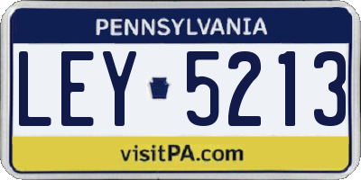 PA license plate LEY5213