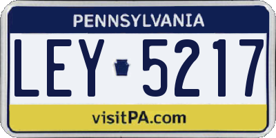 PA license plate LEY5217