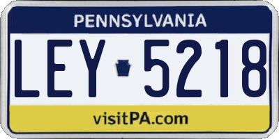 PA license plate LEY5218
