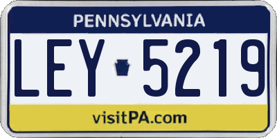 PA license plate LEY5219