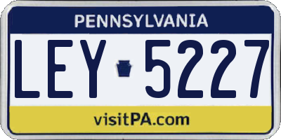 PA license plate LEY5227