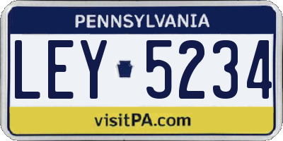 PA license plate LEY5234