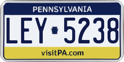 PA license plate LEY5238
