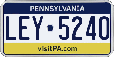 PA license plate LEY5240