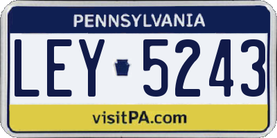 PA license plate LEY5243