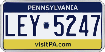 PA license plate LEY5247