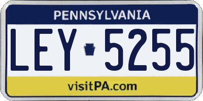 PA license plate LEY5255