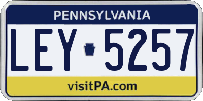 PA license plate LEY5257