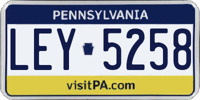 PA license plate LEY5258