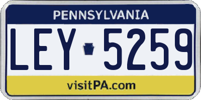 PA license plate LEY5259