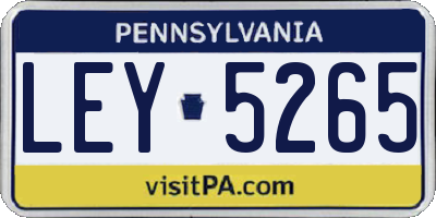 PA license plate LEY5265