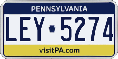 PA license plate LEY5274