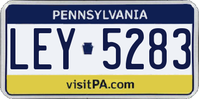 PA license plate LEY5283