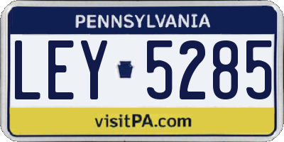 PA license plate LEY5285