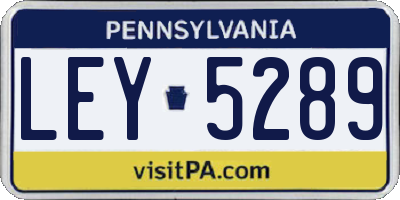 PA license plate LEY5289
