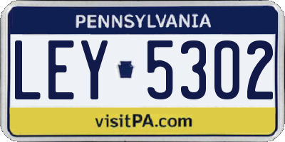 PA license plate LEY5302
