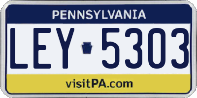 PA license plate LEY5303