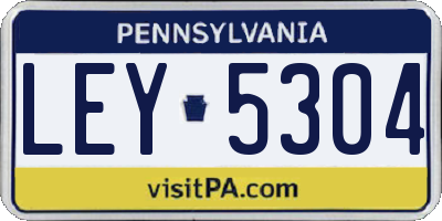 PA license plate LEY5304