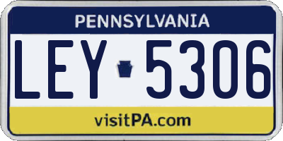 PA license plate LEY5306