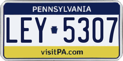 PA license plate LEY5307