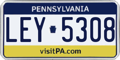 PA license plate LEY5308