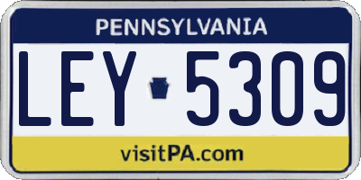 PA license plate LEY5309