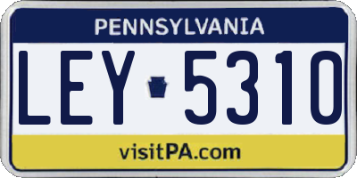 PA license plate LEY5310