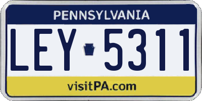 PA license plate LEY5311