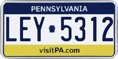 PA license plate LEY5312
