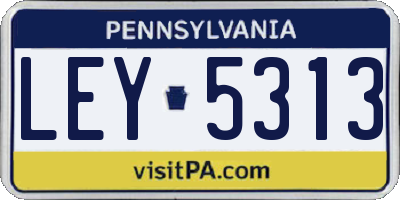 PA license plate LEY5313