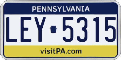 PA license plate LEY5315