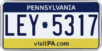 PA license plate LEY5317