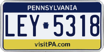PA license plate LEY5318