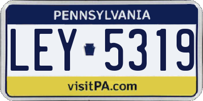 PA license plate LEY5319