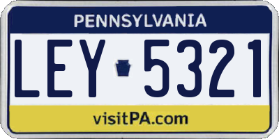 PA license plate LEY5321