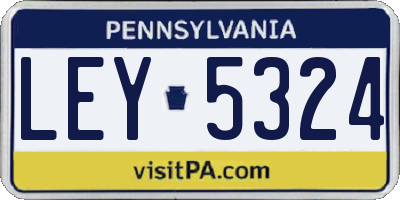 PA license plate LEY5324