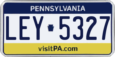 PA license plate LEY5327