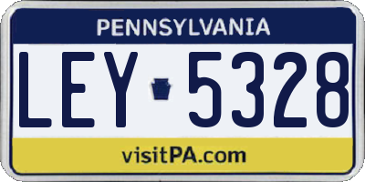 PA license plate LEY5328