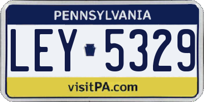 PA license plate LEY5329