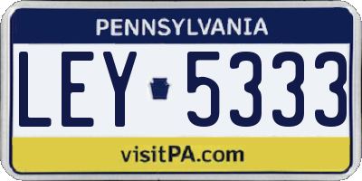 PA license plate LEY5333