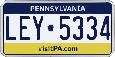 PA license plate LEY5334